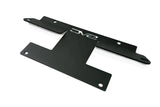 License Plate Relocation Kit Relocates Below The Center At An Angle On Front Bumper; Powder Coated; Black; Steel