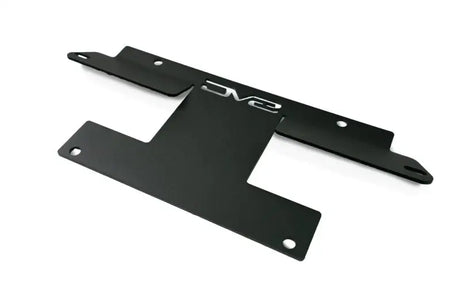 License Plate Relocation Kit Relocates Below The Center At An Angle On Front Bumper; Powder Coated; Black; Steel
