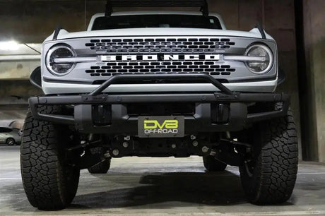 License Plate Relocation Kit Relocates Below The Center At An Angle On Front Bumper; Powder Coated; Black; Steel