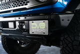 License Plate Relocation Kit Relocates To Driver’s Side of Front Bumper; Powder Coated; Black; Steel - Truck &