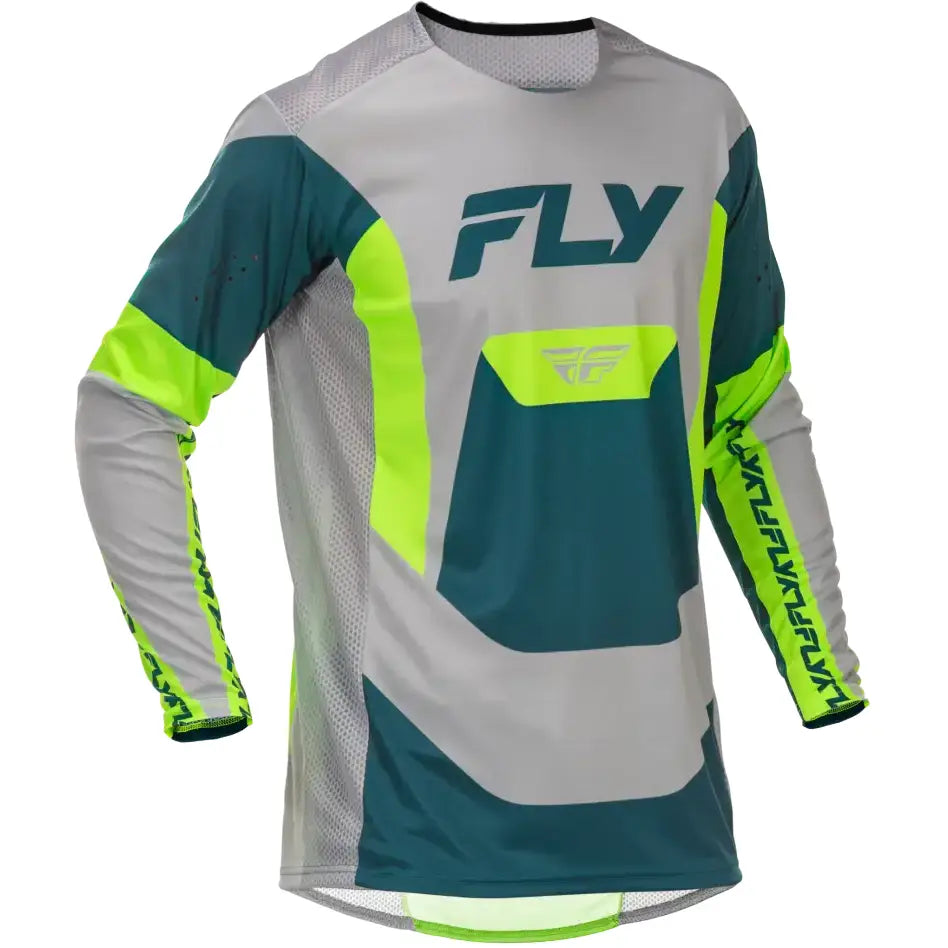 Lite Jersey Grey/Lime/Teal Md - FLY RACING