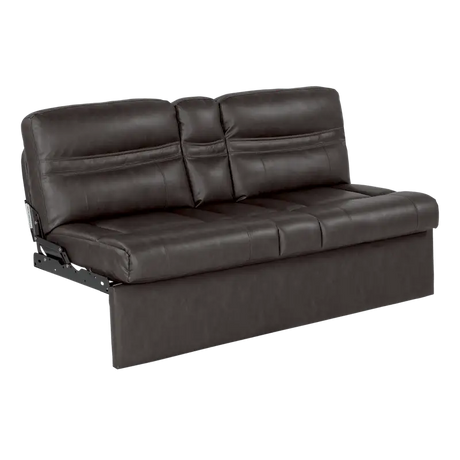 Brown leather futon on Lippert 2020129834 Jacknife Sofa-62 with euro leather vinyl