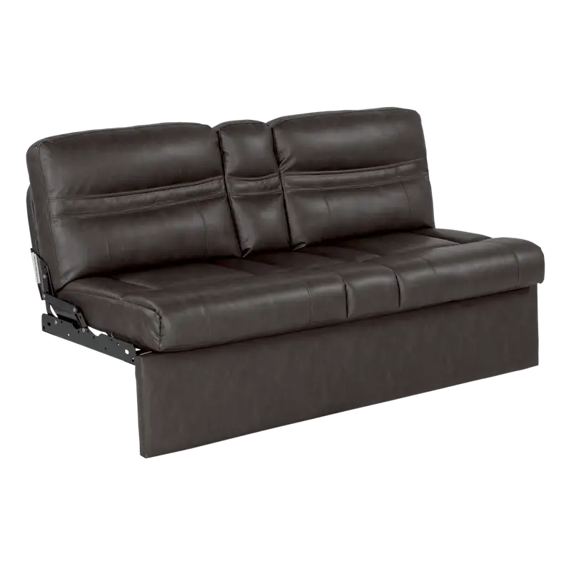 Brown leather futon on Lippert 2020129834 Jacknife Sofa-62 with euro leather vinyl