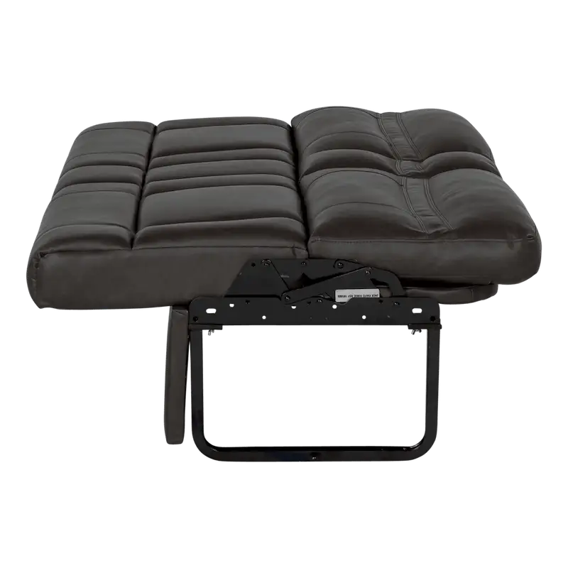 Black leather reclining seat from Lippert Jacknife Sofa-62 Euro Leather Vinyl sofa-62’