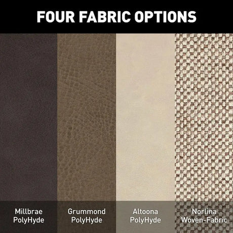 Four fabric options for the Lippert Comp Jacknife Sofa-68’ sofa-68’ style