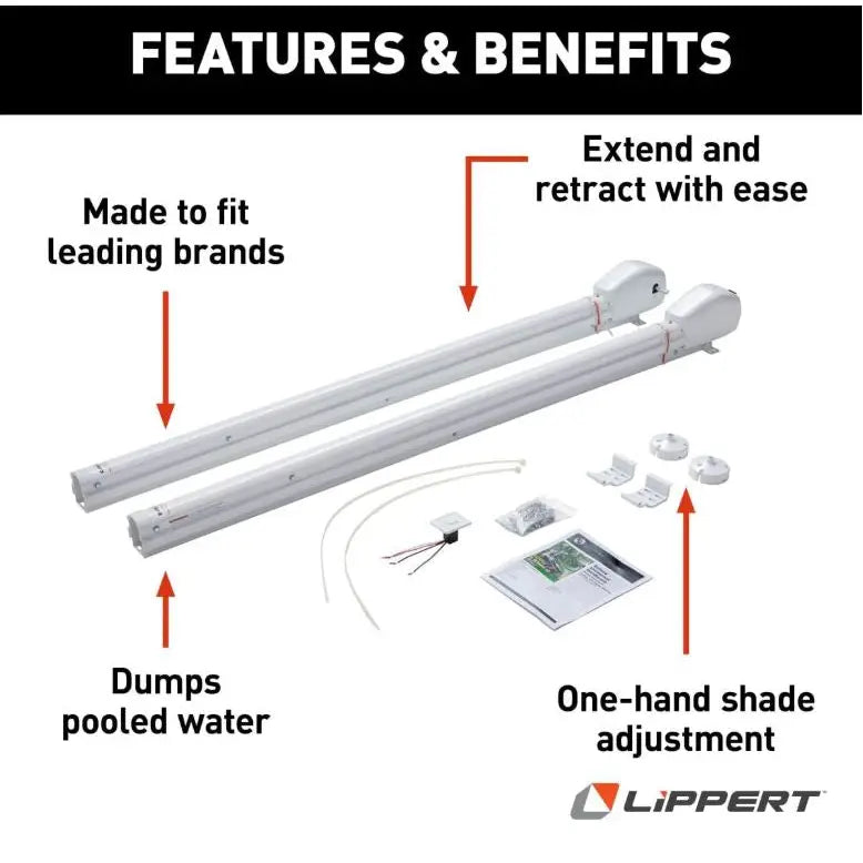 Lippert Comp 2023052357 Awning Arm - White