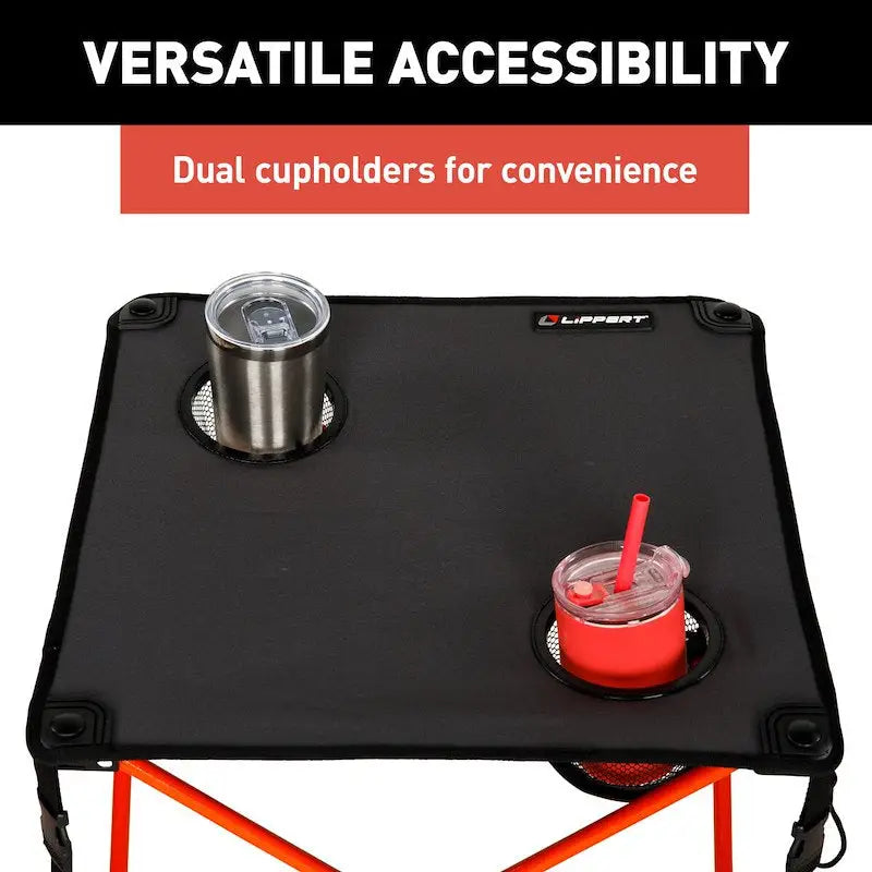 Portable Baja Table Chair set with cupholders from Lippert Comp for comfy camping