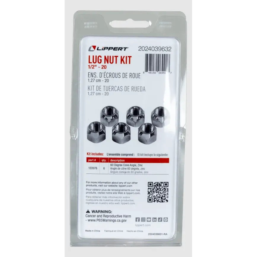Lippert Comp Easy DIY Installation Lug Nut 2024039632 - Kit 2-20