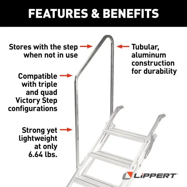 Lippert Comp Easy To Install Entry Step Hand Rail 2023024502 - Handrail