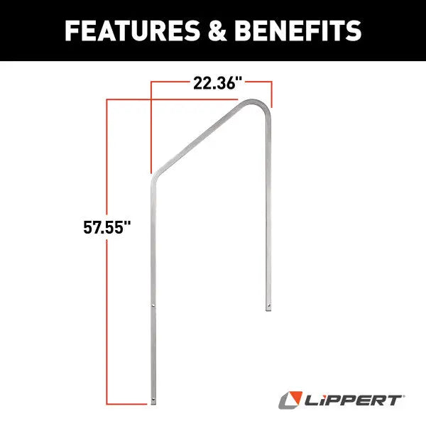 Lippert Comp Easy To Install Entry Step Hand Rail 2023024502 - Handrail