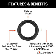 Lippert Comp Easy To Install Toilet Seal 2023038024 - Hose Flush Ball Kit