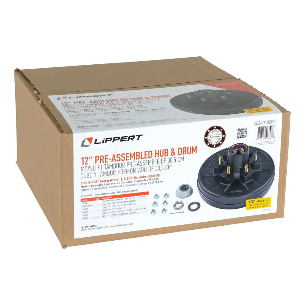 Lippert Comp Easy To Install Trailer Brake Hub Assembly 2024013262 - AP Kit HD 655 Stud