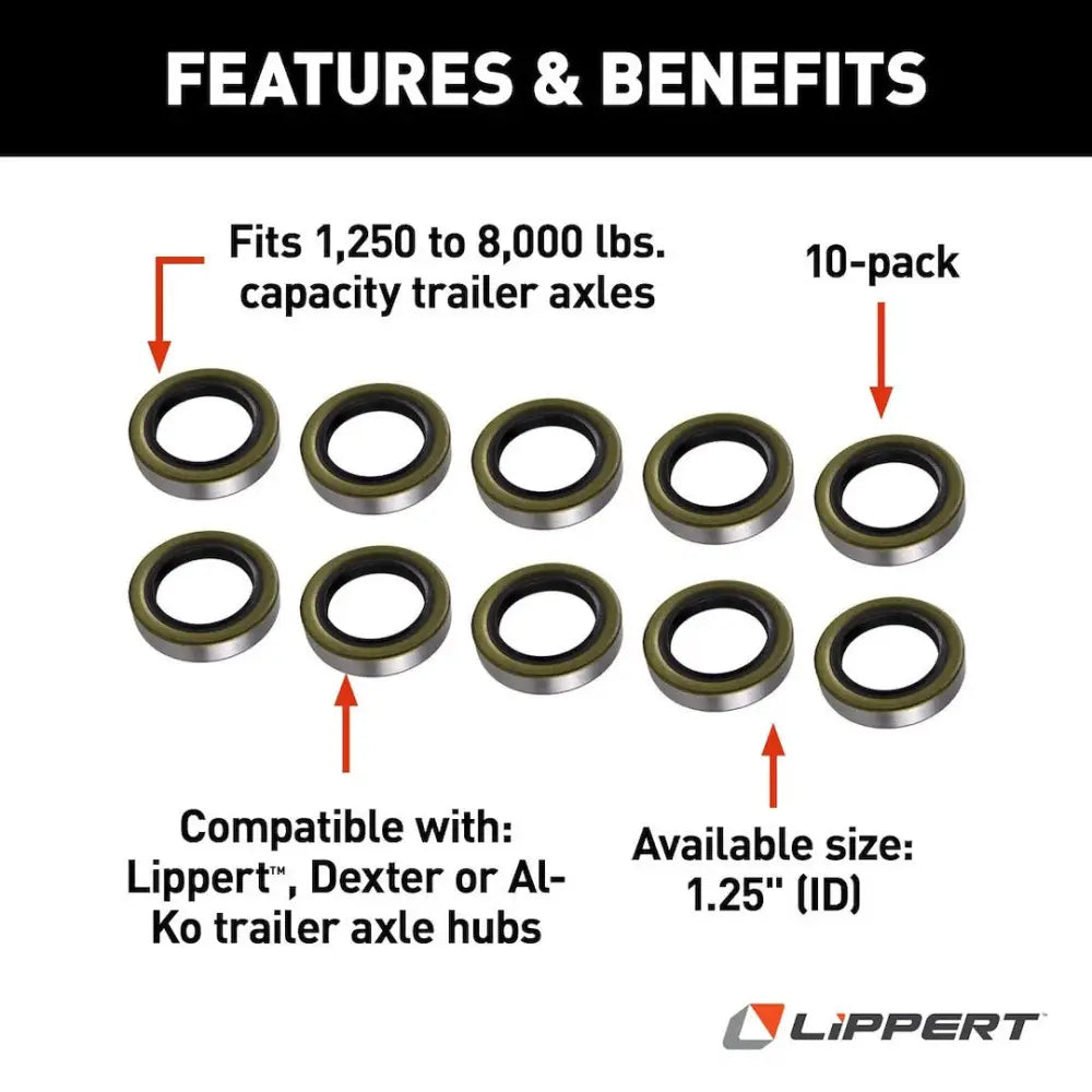 Lippert Comp Engineered To High Standards Trailer Wheel Bearing Seal 333954 - Grease