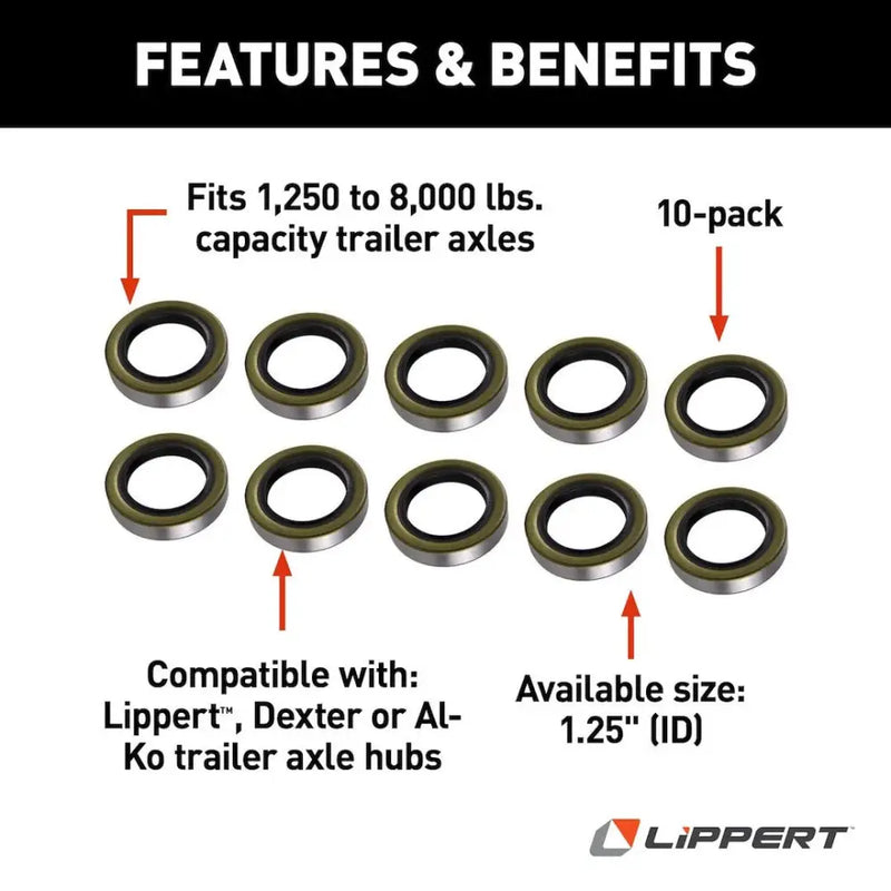 Lippert Comp Engineered To High Standards Trailer Wheel Bearing Seal 333954 - Grease