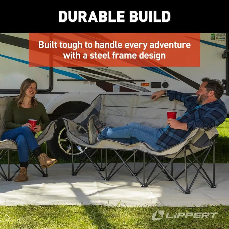Lippert Comp Lightweight And Easy To Transport Camping Chair 2022114795 - Sand Campfire Folding Sofa