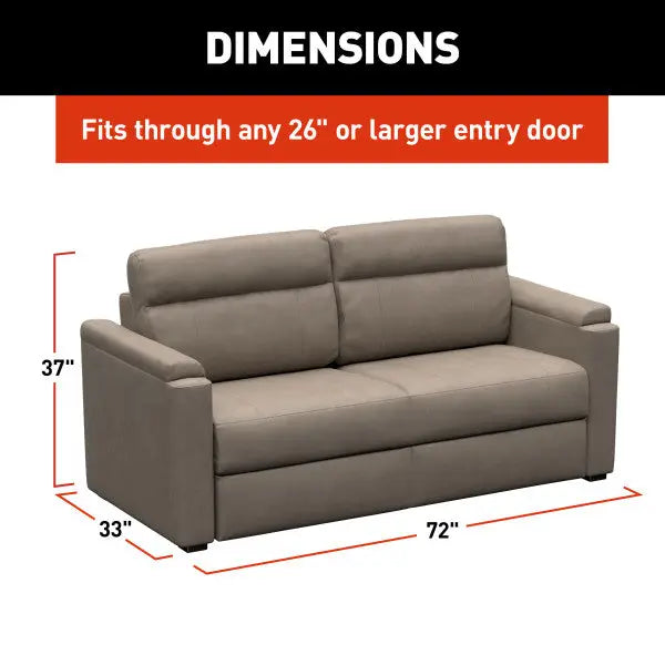 Lippert Comp Minimal Assembly Required Sofa 2024044230 - Clickback Sleeper 72 Driftwoo