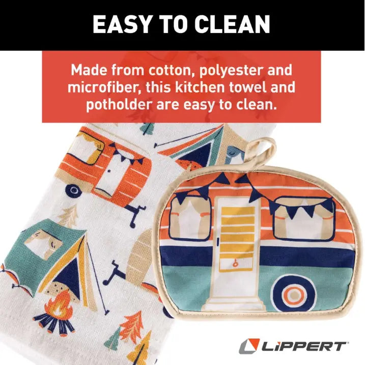 Lippert Comp Unique RV Camping Print Towel 2023051697 - Camper Kitchen Potholder SE