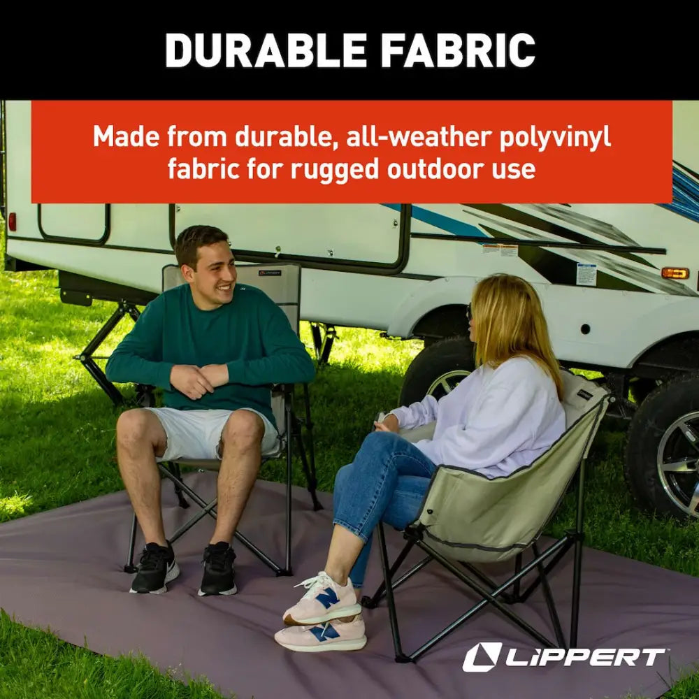 Lippert Comp UV-Resistant To Deter Fading Patio Mat 2022115666 - Outdoor Rug Burgund