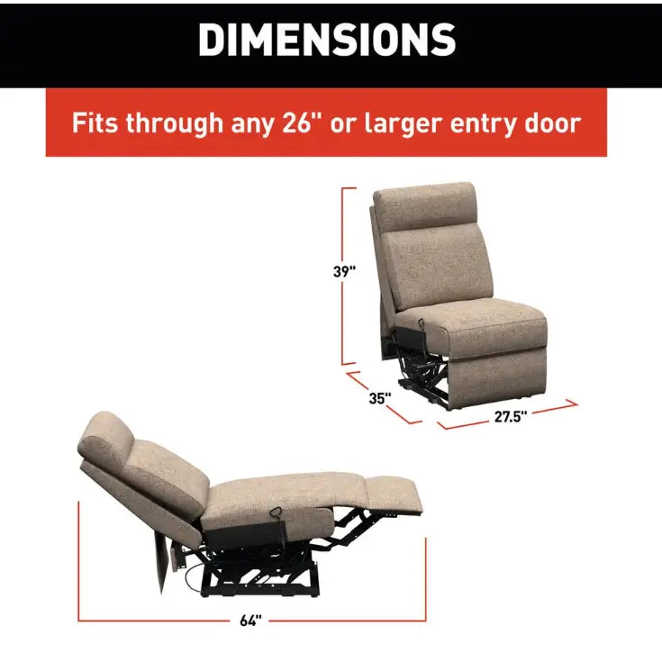 Lippert Comp Wall Hugger Design Chair 2024044113 - Heritage Dellmead Armless Recliner