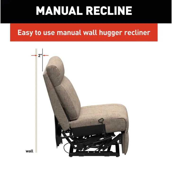 Lippert Comp Wall Hugger Design Chair 2024044113 - Heritage Dellmead Armless Recliner