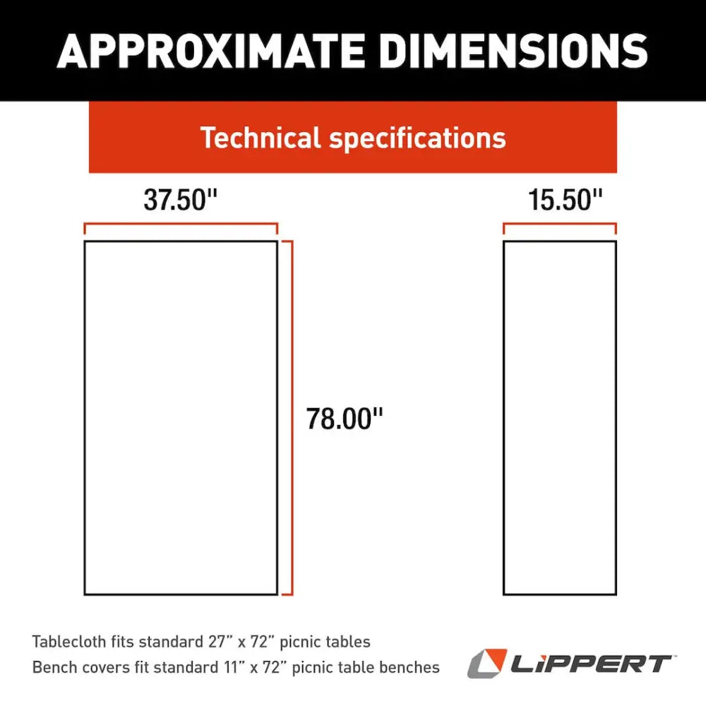 Lippert Comp Waterproof And Stain Resistant Tablecloth 2023051696 - Elastic Vinyl WI