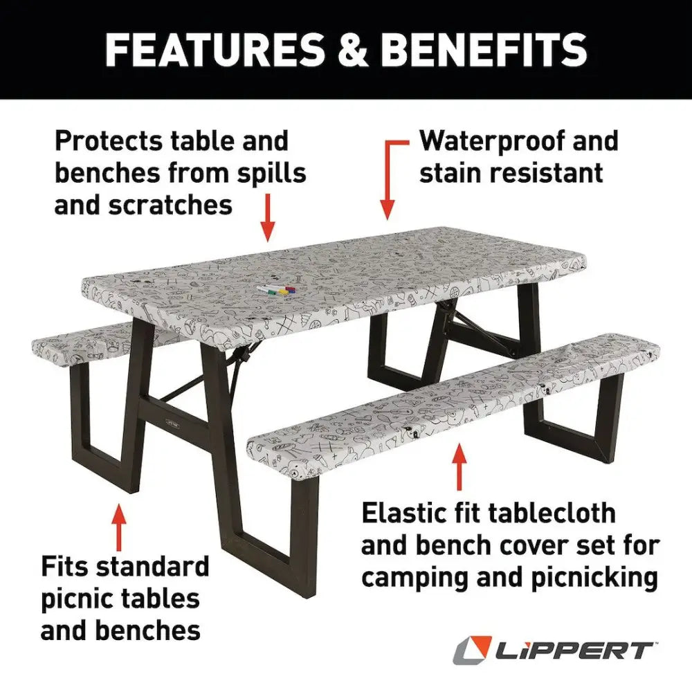 Lippert Comp Waterproof And Stain Resistant Tablecloth 2023051696 - Elastic Vinyl WI