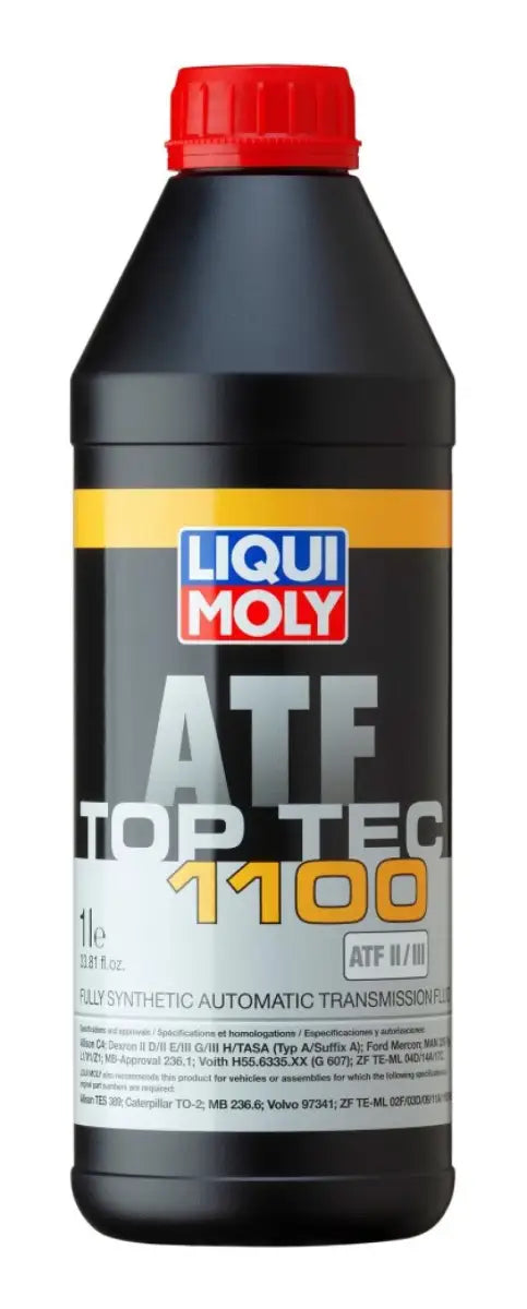 Liqui Moly Tec ATF Top Tec 1100 transmission fluid bottle for vehicle’s transmission