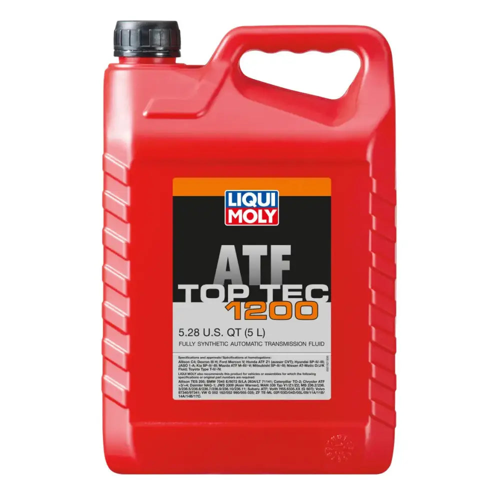 Red container of Liqui Moly Tec ATF for commercial vehicles, 5L top-up fluid