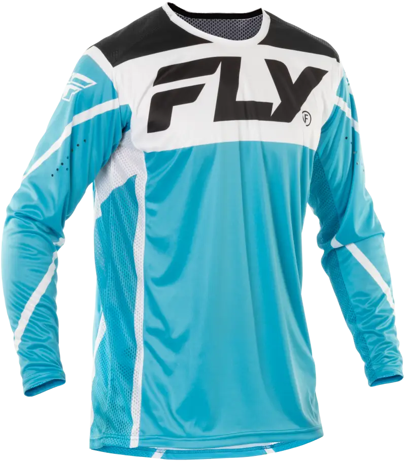 Blue, black, white long-sleeved athletic jersey with comfortable fit for RV parts & accessories