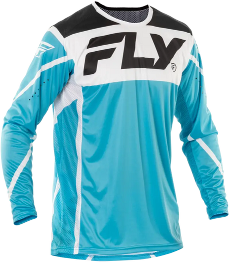 Blue, black, white long-sleeved athletic jersey with comfortable fit for RV parts & accessories