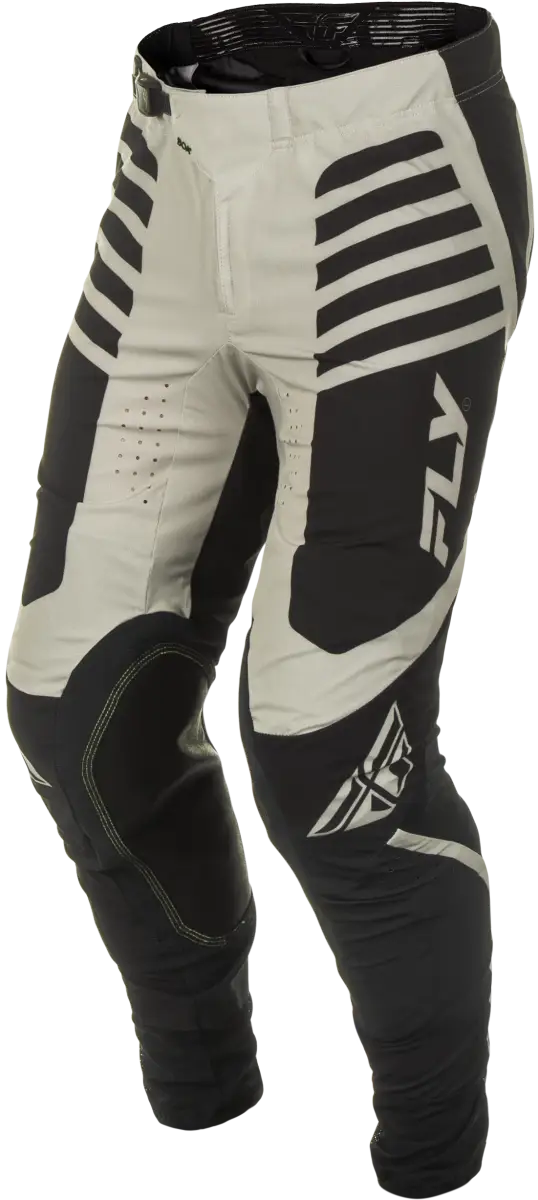 Black and off-white motocross pants with reinforced knees, perfect for RV parts & accessories