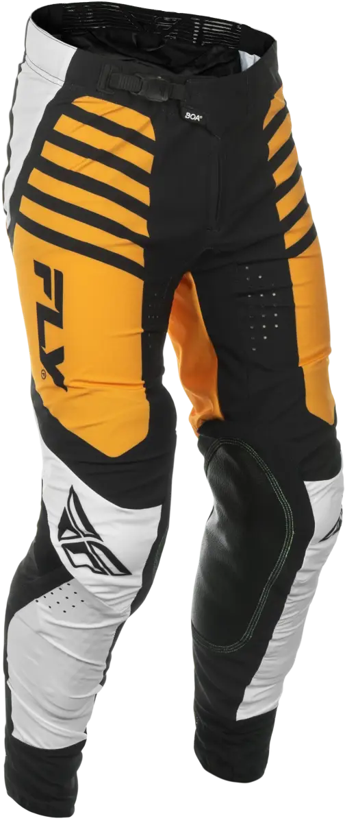 Black, white, and orange motocross pants with reinforced knees for rv parts & accessories