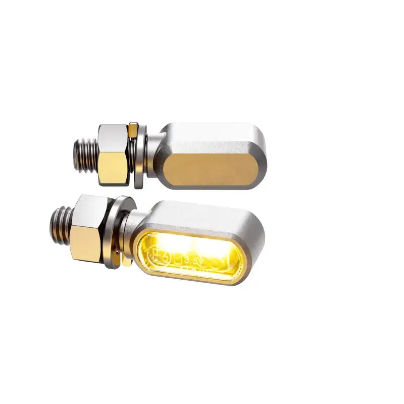 HIGHSIDER Little Bronx Turn Signal/Drl Pair Silver for Powersports