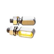 HIGHSIDER Little Bronx Turn Signal/Drl Pair Silver for Powersports