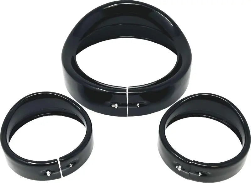 LLC-7HPB-BK Letric Lighting Co 7 Inch Gloss Blk Head/Pass Lights Frenched Visor Kit - RV and Auto Parts