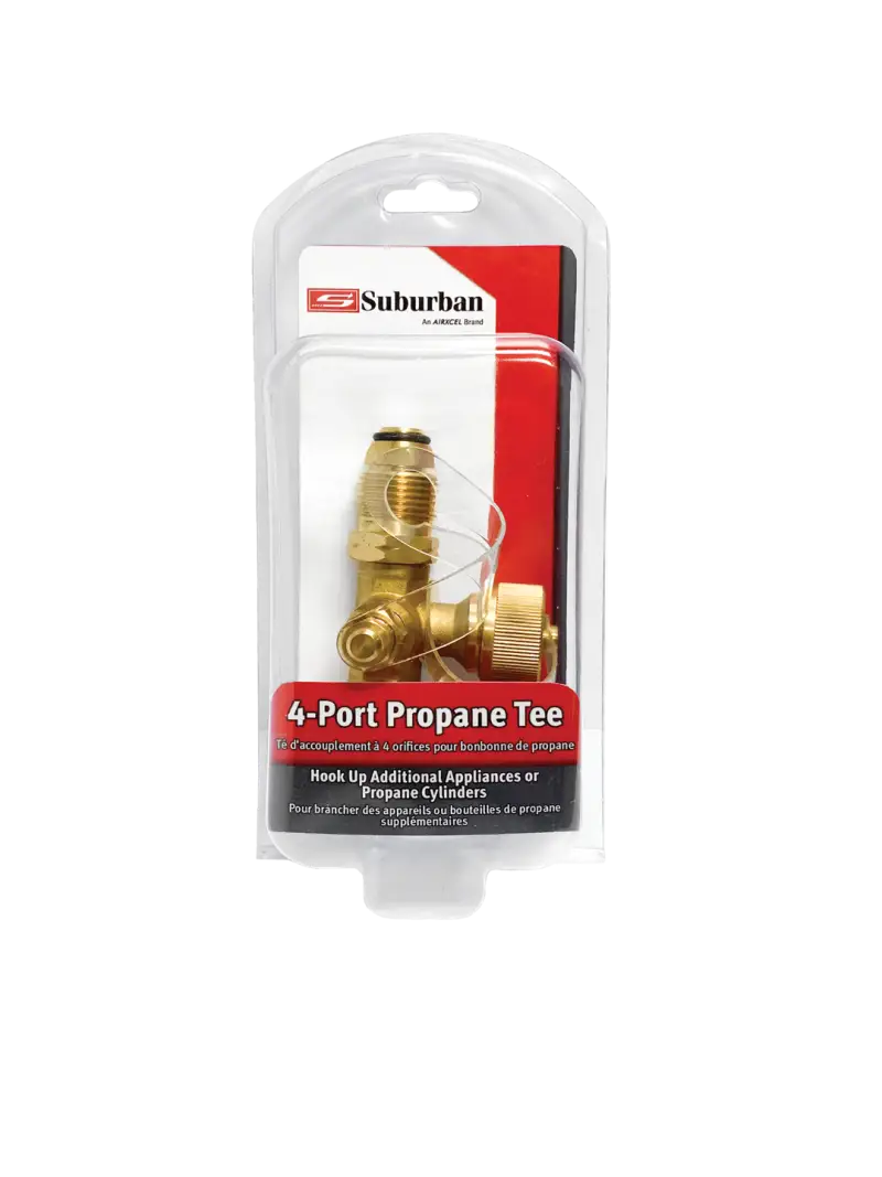 LP-POLTEE Suburban Mfg 4-Port Propane Tee-- Inlet: Female - Hose Connector