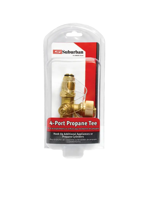 LP-POLTEE Suburban Mfg 4-Port Propane Tee-- Inlet: Female - Hose Connector
