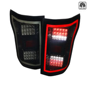 LT-F15018BBLED-TM Spec-D Tunin Tail Lights- Glossy Black Housing W - Light Assembly
