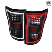 LT-F15018JMLED-TM Spec-D Tunin Tail Lights- All Black Housing With - Light Assembly