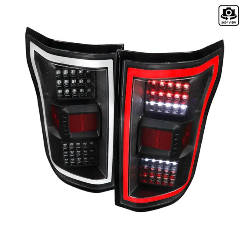 LT-F15018JMLED-TM Spec-D Tunin Tail Lights- All Black Housing With - Light Assembly
