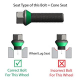 Lug Bolt 5 Kit; 14 Millimeter x 1.25 Thread Size; 60 Degree Conical; Spline Drive; Acorn Duplex; 0.95 Inch Shank