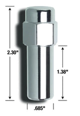 Chrome lug nut with 12mm X 1.5 thread size and 13/16 inch hex for car wheels