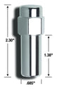 Chrome lug nut with 12mm X 1.5 thread size and 13/16 inch hex for car wheels