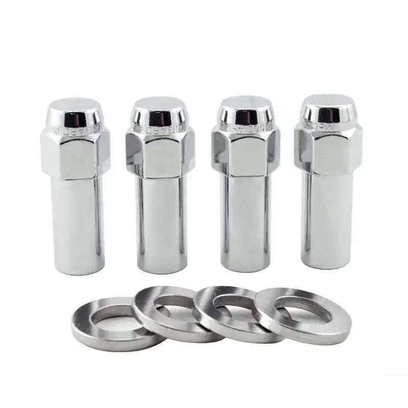 Lug Nut 12 Millimeter X 1.5 Thread Size; 2.27 Inch Extra Long Mag Shank With 1-1/4 Round Center Hole Washer; Duplex