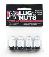 Chrome plated steel lug nuts in packaging for 12mm X 1.5 thread size wheels