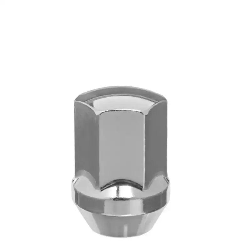 Lug Nut 14 x 1.5 Millimeter Thread Size; 60 Degree Conical Bulge; Acorn; 1.53 Inch Overall Length; 13/16 Inch Hex Size; Chrome Plated; Set Of 50 - RV and Auto Parts