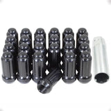 Lug Nut 6 Kit; 14 Millimeter x 1.5 Thread Size; 60 Degree Conical; Spline Drive; Acorn; 1.90 Inch Overall Length; Tool;