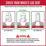 Lug Nut 6 Kit; 14 Millimeter x 1.5 Thread Size; 60 Degree Conical; Spline Drive; Acorn; 1.90 Inch Overall Length; Tool;