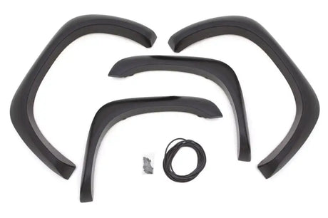 Black fender flare set for Dodge Ram with ex-extrawide style textured elite series