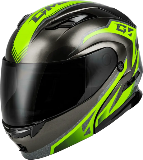 M101381068 Gmax Md-01 Volta Helmet Black/Silver/Green Metallic 2X - RV and Auto Parts
